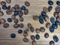 Mixed Coffee Beans on Wooden Table