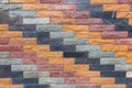 Mixed color brick wall, brown, blue grey, purple pattern background