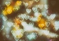 Mixed color and heart shape bokeh abstract background. love concept.