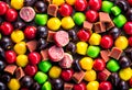 Mixed colorful fruit bonbon close up Royalty Free Stock Photo