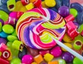 Mixed colorful fruit bonbon close up Royalty Free Stock Photo