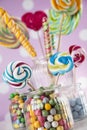 Mixed colorful sweets, lollipops and candy Royalty Free Stock Photo