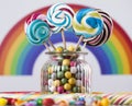 Mixed colorful sweets, lollipops and candy Royalty Free Stock Photo