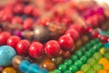 Mixed colors beads close-up made from natural stones or glass marbles Royalty Free Stock Photo