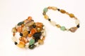 Mixed Colors Bracelet and Necklace Jewellery Made of Natural Stone Presentation