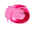 Mixed colors lipstick smeared isolate. Circle shape