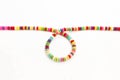 Mixed Colors of Old Jewellery Beads Necklace Handmade Souvenir Blurred