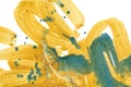 Mixed colors watercolor texture background. Hand drawn yellow and green smears, splashes abstract backdrop. Royalty Free Stock Photo