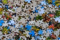 Mixed colour puzzle pieces. Royalty Free Stock Photo