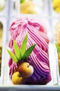 Mixed colourful gourmet ice cream sweet gelato in shop display Royalty Free Stock Photo