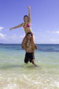 Mixed couple in hawaii Royalty Free Stock Photo