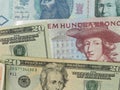 Mixed currency notes Royalty Free Stock Photo