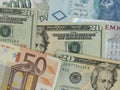 Mixed currency notes Royalty Free Stock Photo