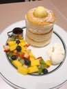 Mixed Cut fruit served in a thick pancake dish