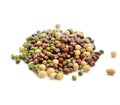 Mixed dried beans on a white background Royalty Free Stock Photo