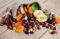 Mixed dried fruits Royalty Free Stock Photo