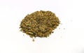 Mixed dried herbs on a white background. Close up. Royalty Free Stock Photo