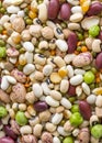 Mixed dried legumes and cereals isolated on white background, top view Royalty Free Stock Photo