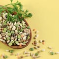 Mixed dried legumes and cereals. Royalty Free Stock Photo