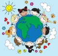 Mixed ethnic children around the world Royalty Free Stock Photo