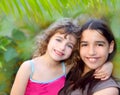 Mixed ethnicity cousin friends latin and caucasian Royalty Free Stock Photo