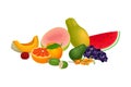 Mixed Exotic Fruits Arrangement or Composition Vector Illustration