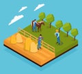 Mixed Farm Isometric Composition Royalty Free Stock Photo