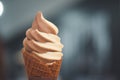 Mixed flavor ice cream cone soft serve Royalty Free Stock Photo