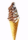 Mixed flavor soft ice cream. Royalty Free Stock Photo