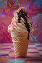 Mixed flavor soft ice cream Royalty Free Stock Photo