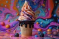 Mixed flavor soft ice cream Royalty Free Stock Photo