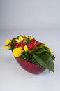 Mixed flower arrangement in bright colors