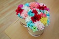 Colorful mixed flowers . Mixed flower arrangement: various flowers in different colors for a wedding