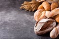 Fresh baked bread with wheat ears Royalty Free Stock Photo