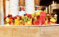 Mixed fresh fruits in a glass - healthy eating