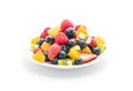 mixed fresh fruits (strawberry, raspberry, blueberry, kiwi, mango) Royalty Free Stock Photo