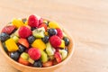 mixed fresh fruits (strawberry, raspberry, blueberry, kiwi, mango) Royalty Free Stock Photo