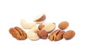 Mixed fresh nuts isolated Royalty Free Stock Photo