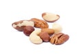 Mixed fresh nuts isolated Royalty Free Stock Photo
