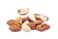 Mixed fresh nuts isolated Royalty Free Stock Photo