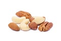 Mixed fresh nuts isolated Royalty Free Stock Photo