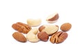 Mixed fresh nuts isolated Royalty Free Stock Photo