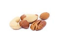 Mixed fresh nuts isolated Royalty Free Stock Photo