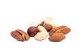 Mixed fresh nuts isolated Royalty Free Stock Photo