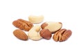 Mixed fresh nuts isolated Royalty Free Stock Photo