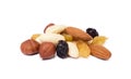 Mixed fresh nuts and raisins Royalty Free Stock Photo