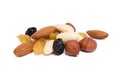 Mixed fresh nuts and raisins Royalty Free Stock Photo