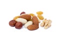 Mixed fresh nuts and raisins Royalty Free Stock Photo