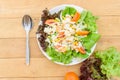 Mixed fresh vegetables salad in white dish Royalty Free Stock Photo