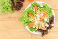 Mixed fresh vegetables salad in white dish Royalty Free Stock Photo